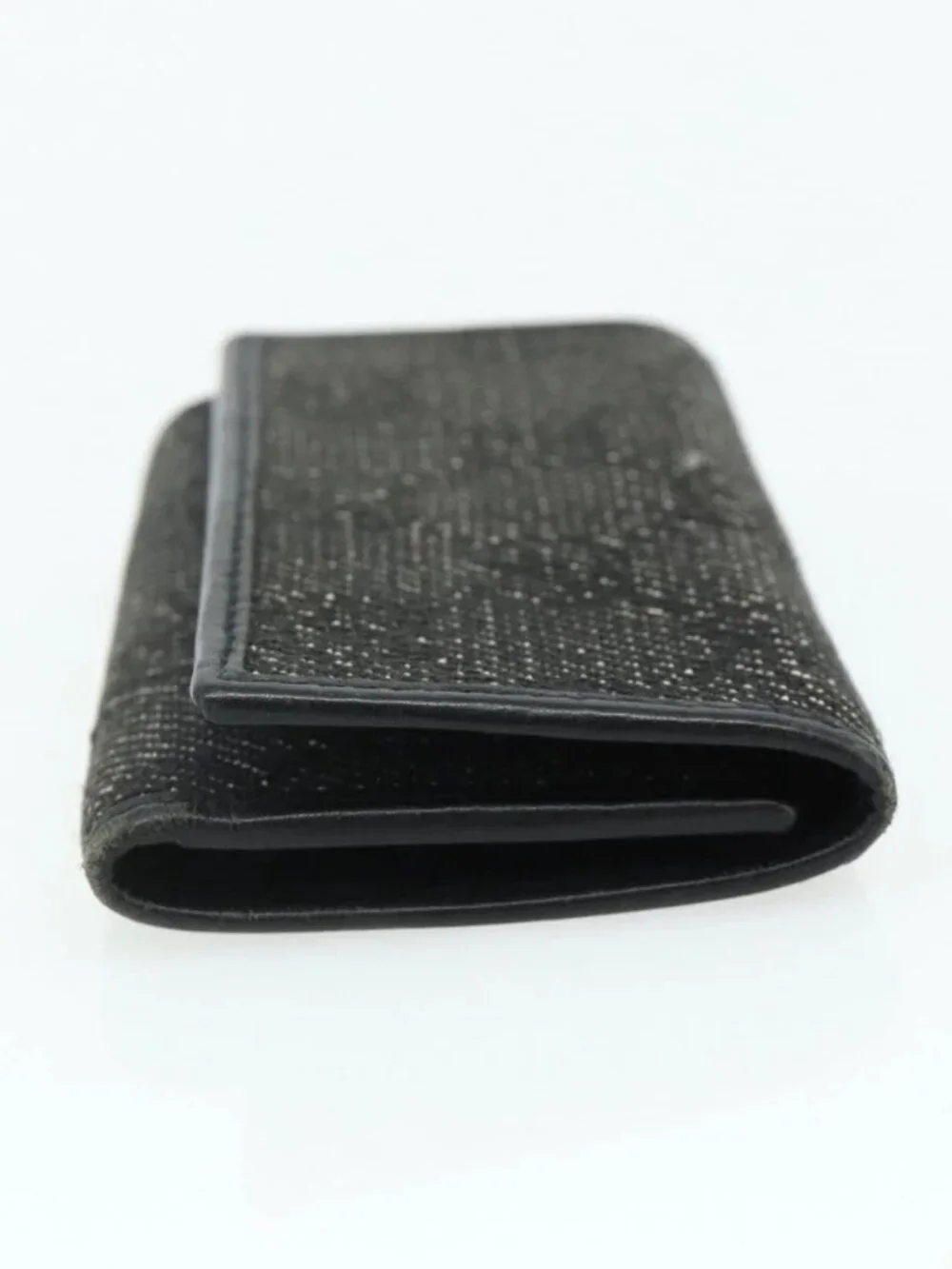 GUCCI GG Canvas Key Case Silver Black Auth